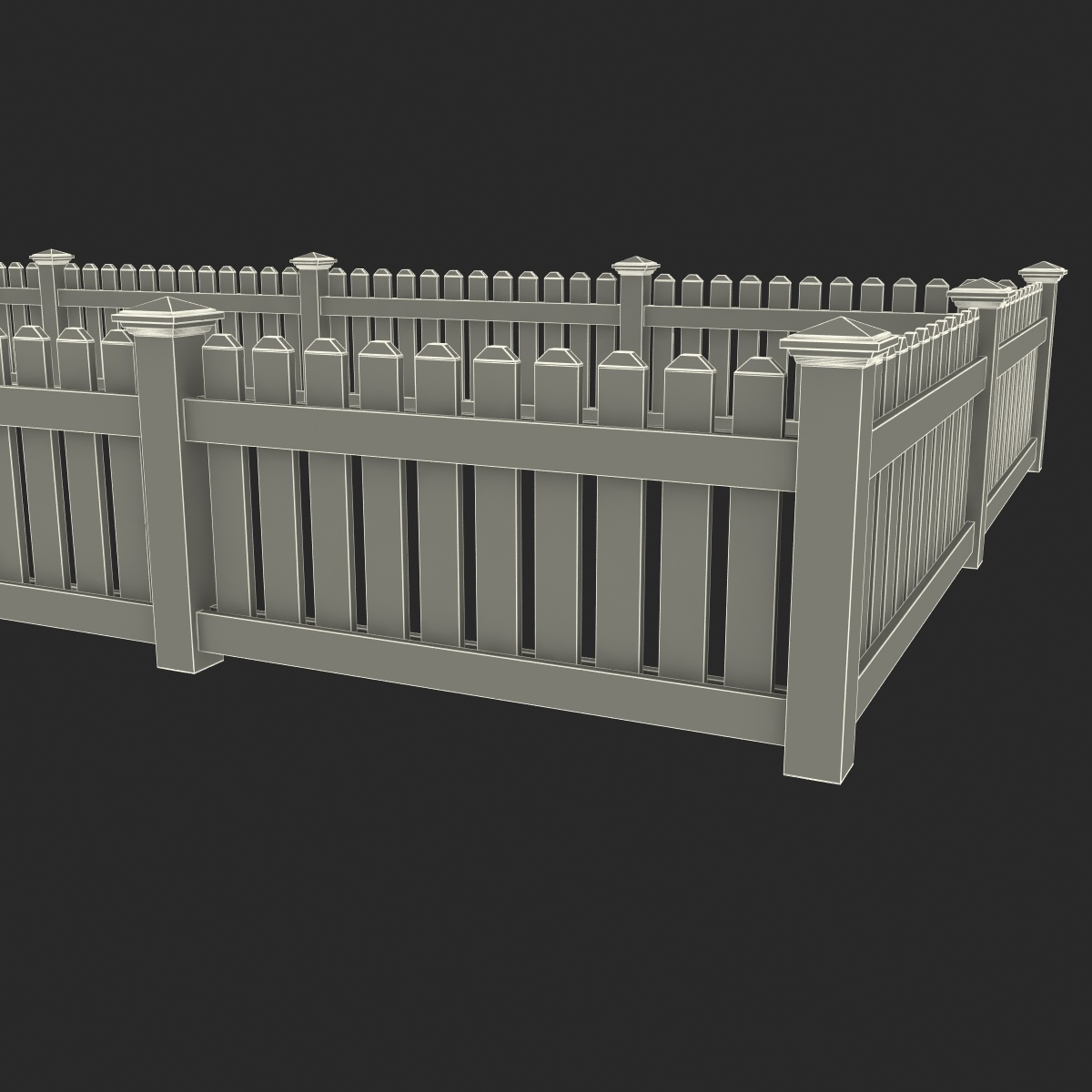 3d model picket fence