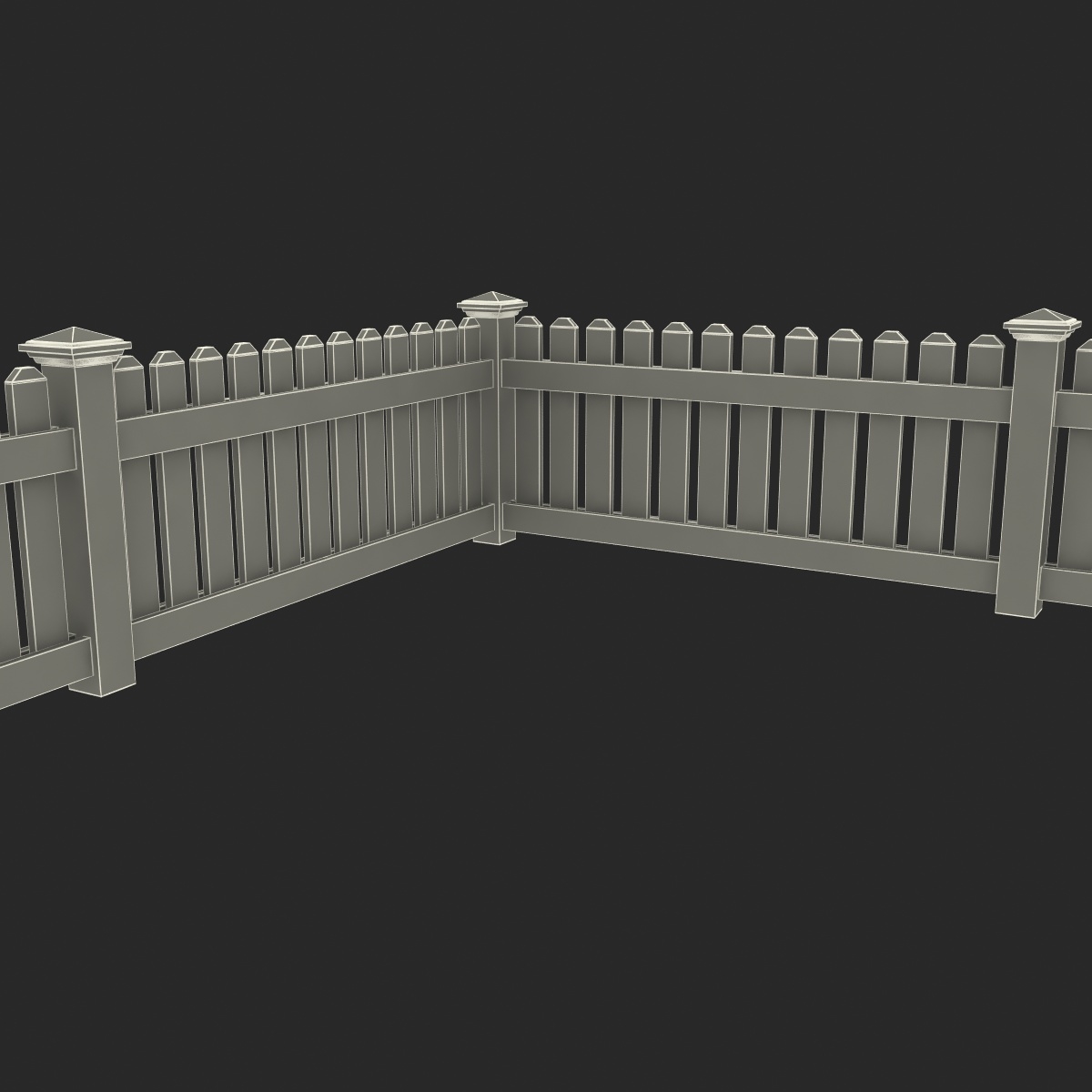 3d model picket fence