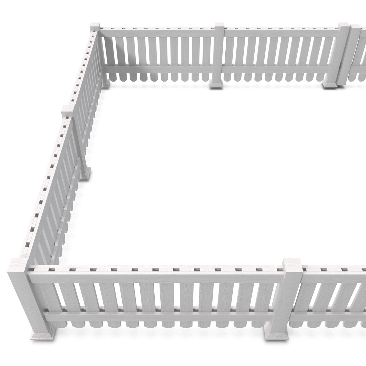 3d model picket fence