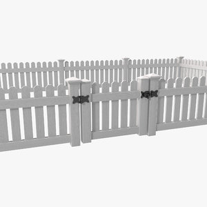 3d model picket fence