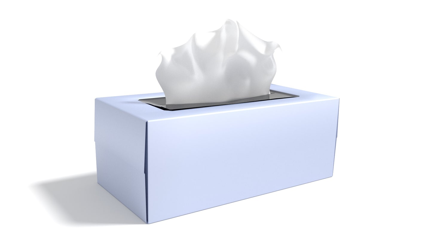 3d tissue box drawing