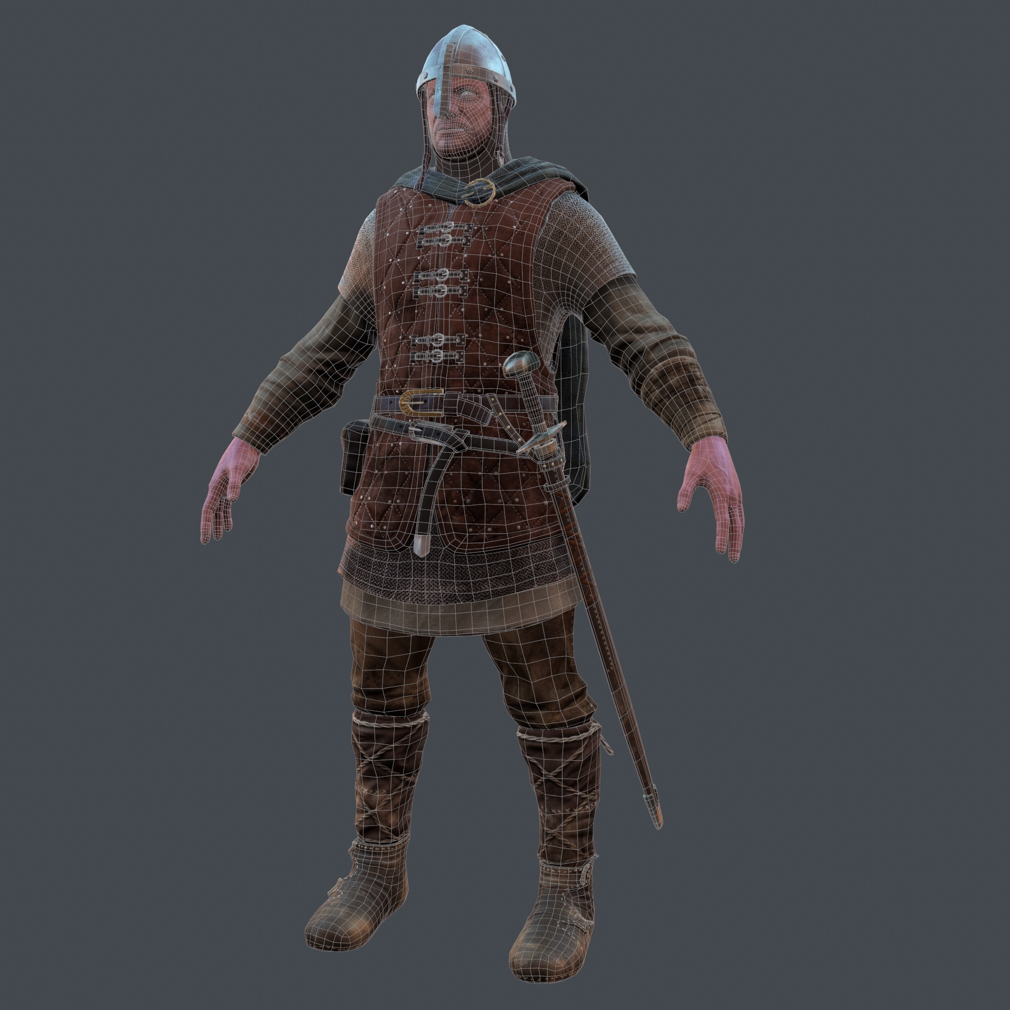 3d medieval soldier model