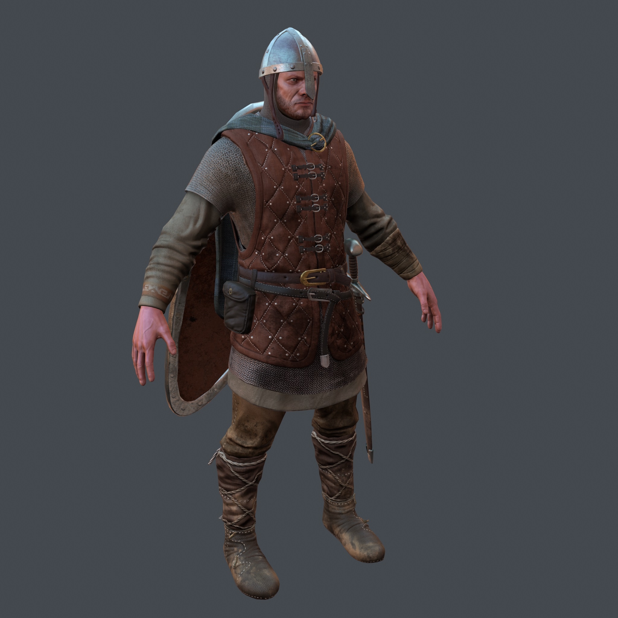 3d medieval soldier model