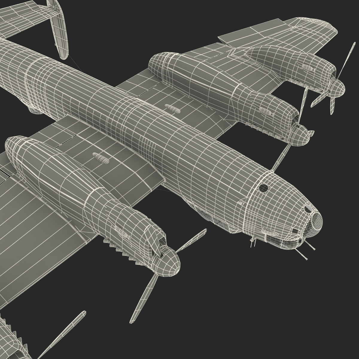 british heavy bomber avro lancaster 3d max