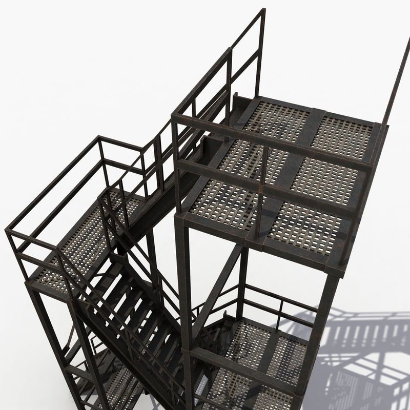 escape exit stairs 3d model