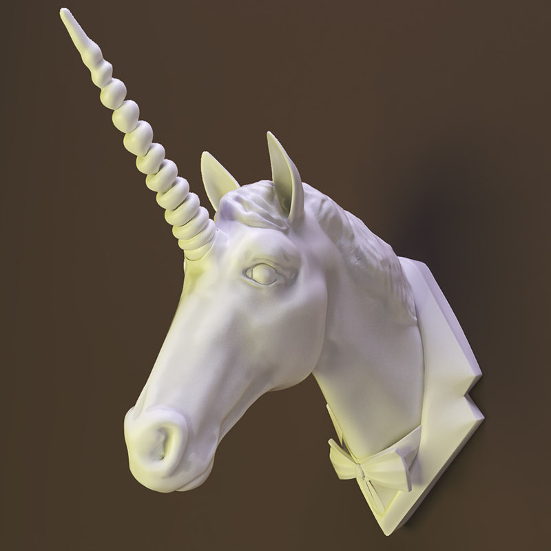 3d model unicorn horse decor wall