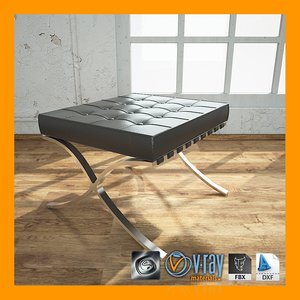 3d model ottoman barcelona chair