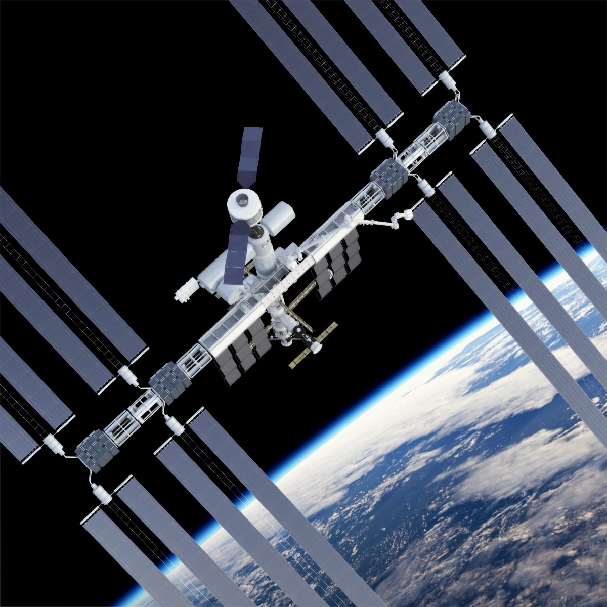 international space station 3d model