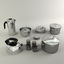 3d utensils pans teapots set