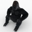 3d model gorilla pose 3 fur