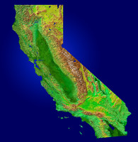 topographic california 3d model