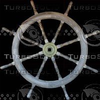 Wood and brass ships wheel