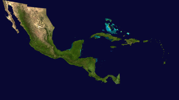 Central America Topographical Map Central America Topography