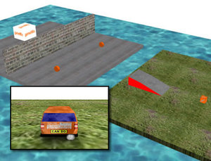 Design a 3D level for a driving game