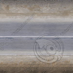 Low resolution asphalt road with dirt and road-metal sidewall