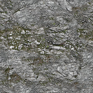 Low resolution Rocky ground with moss and grass + Bump Map