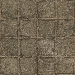 High resolution used stone block pavement 1 + normal map