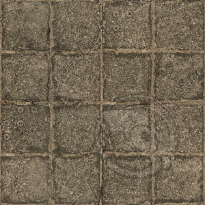 Medium resolution used stone block pavement 1 + normal map