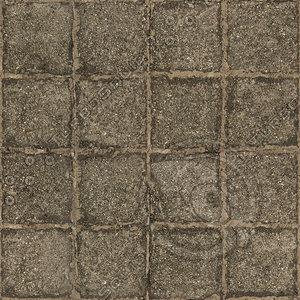 Low resolution used stone block pavement 1 + normal map