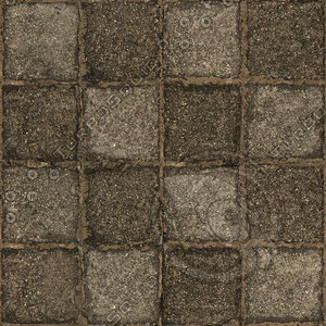 Medium resolution used stone block pavement 2 + normal map