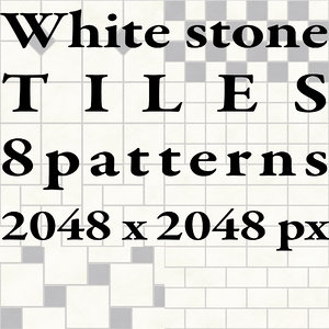 Tiles - White Stone - 8 Patterns