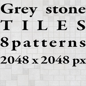 Tiles - Grey Stone - 8 Patterns