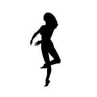Flash Animation Dance: Ballet Dance 04 (Woman with long hair) black