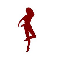 Flash Animation Dance: Ballet Dance 04 (Woman with long hair) maroon