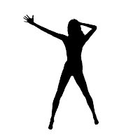 Flash Animation Dance: Pop Dancing 01 (Woman with long hair) black