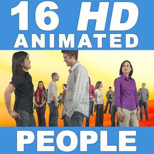 16 HD Animated People - Casual Standing - v1