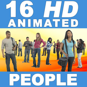 16 HD Animated People - Casual Standing - v2