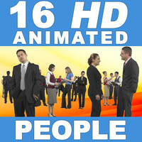 16 HD Animated People - Business Standing - v2