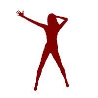 Flash Animation Dance: Pop Dancing 01 (Woman with long hair) maroon