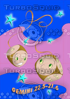 horoscope cartoon character  - gemini