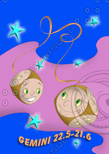 horoscope cartoon character  - gemini