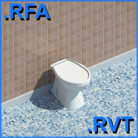 Revit plumbing fixtures closet 05 2D&3D