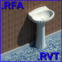 Revit plumbing fixtures sink 01 2D&3D