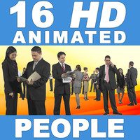 16 HD Animated People - Business Standing - v1