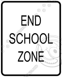End School Zone Sign