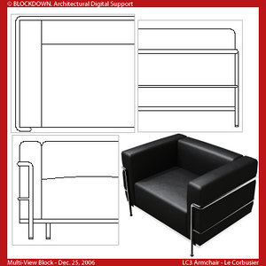 LC3 Armchair Multi-View Block