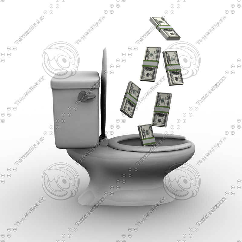 Stock JPEG money toilet cash