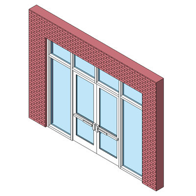 Building Revit Family door storefront tenant