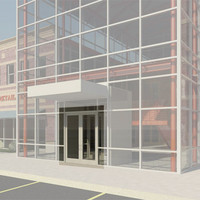 Curtain Wall Storefront Door - Double