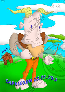 horoscope cartoon character  - capricorn
