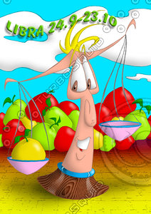 horoscope cartoon character  - libra