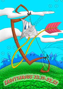 horoscope cartoon character  - sagittarius