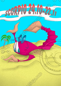 horoscope cartoon character  - scorpio