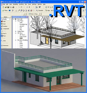 3d revit cottage house plan model