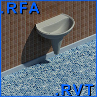 Revit plumbing fixtures sink 02 2D&3D