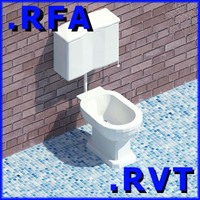 Revit plumbing fixtures closet 02 2D & 3D